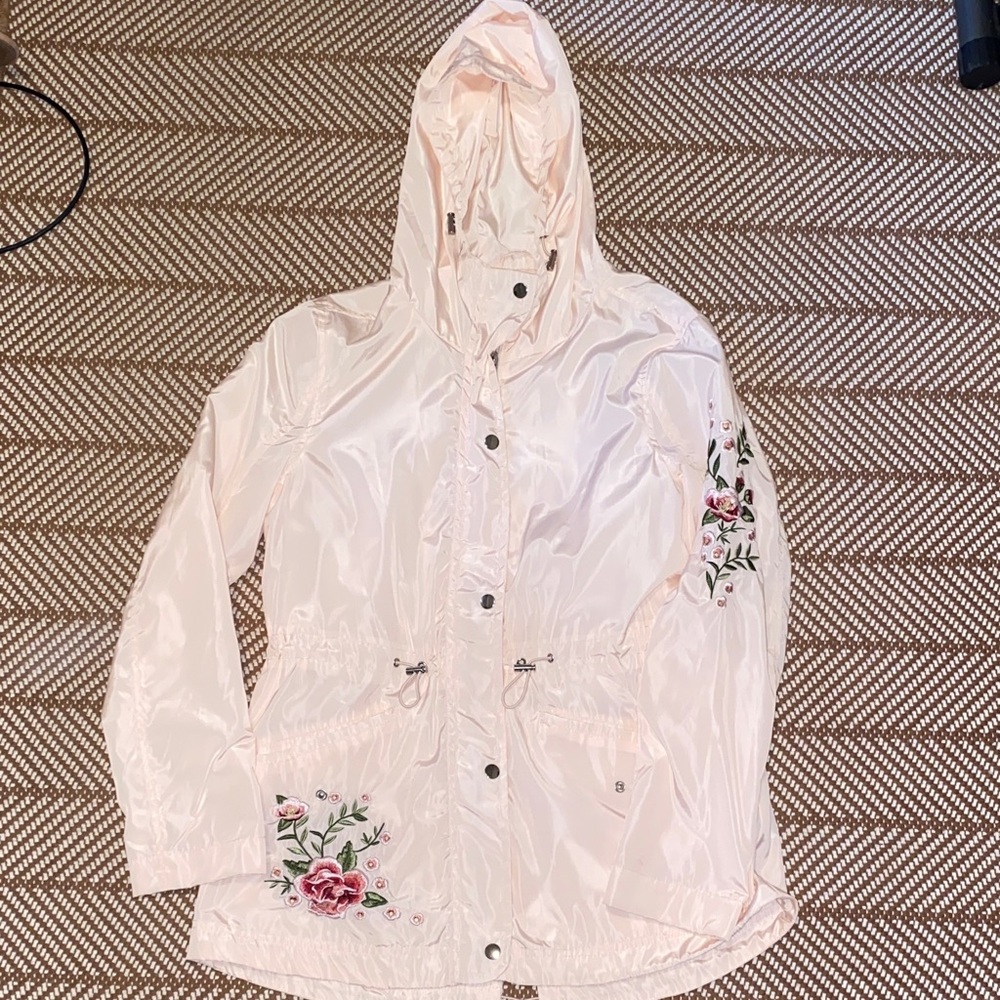 CoffeeShop Light Pink Floral Utility Jacket
